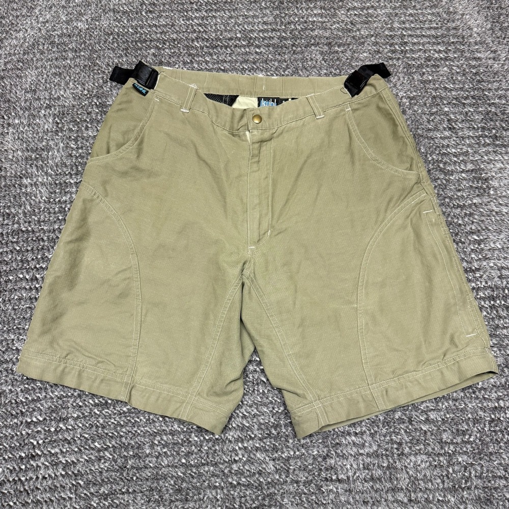 Kuhl Mens Hiking Shorts Size S Khaki Tan Outdoor Adjustable Waist Flat Front